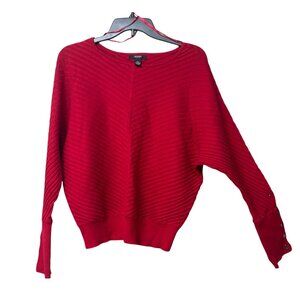 Alfani Women’s Petite Mitered Ribbed Dolman Sweater, Red, PXL,